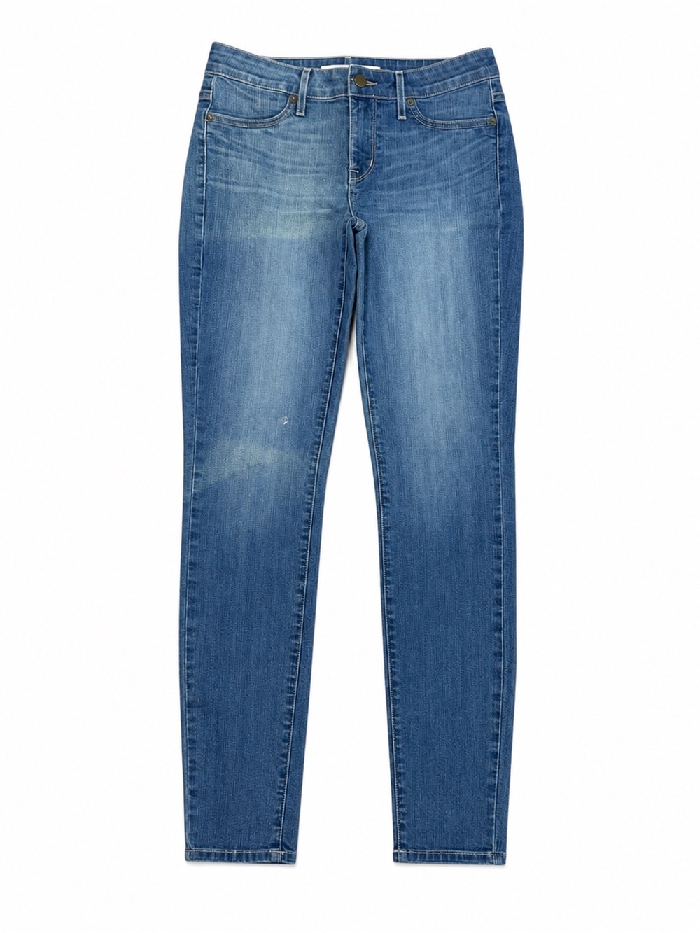 Rich & Skinny Distressed Straight Leg Stretch Women's Blue Denim Jeans Size 28